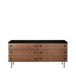 GUBI 62 Dresser ladekast, american walnut, 6 lades< Ladekasten & Ladeblokken