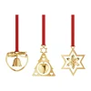 Georg Jensen 2024 miniatuurmobiel 3-delig, Verguld< Kerstdecoraties