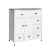 Mavis Abisko dressoir, wit, bovenblad in beton< Ladekasten & Dressoirs