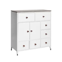 Mavis Abisko dressoir, wit, bovenblad in beton< Ladekasten & Dressoirs