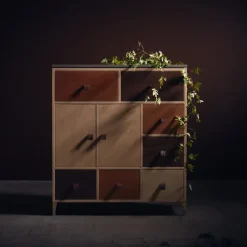 Mavis Abisko dressoir, wit, bovenblad in beton< Ladekasten & Dressoirs