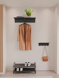 Zone Denmark A-Coat rack hoedenplank, Black< Garderobehaken & Hoedenplanken