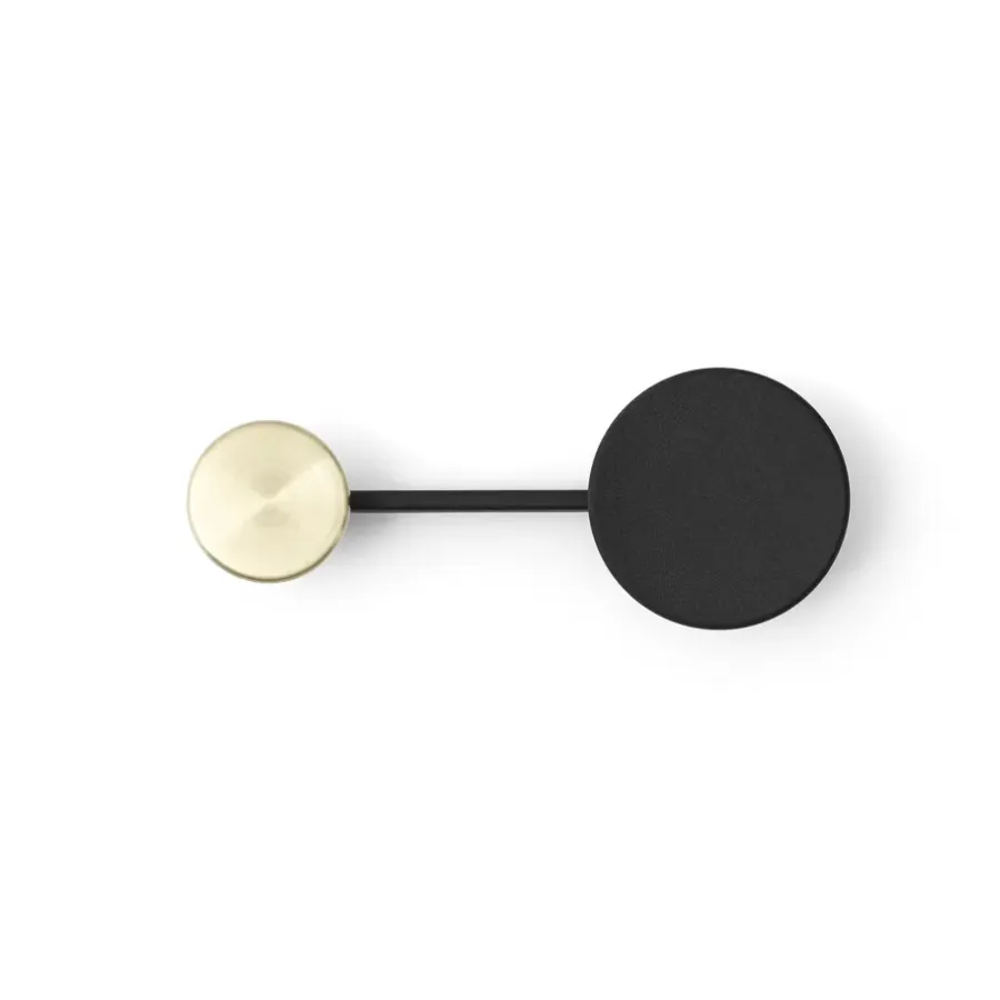 Audo Copenhagen Afteroom kleerhanger klein, Zwart-messing< Kapstokken & Hangrekken