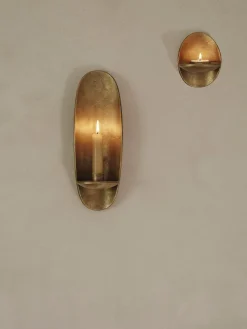Ferm Living Agapé waxinelichtjeshouder wand, Brass finish< Kaarsenhouders & Kaarsenborden