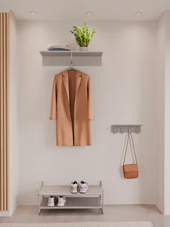 Zone Denmark A-Hallway plank kapstok, Soft grey< Kapstokken & Hangrekken