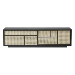 Design House Stockholm Air dressoir low, zwart, rotan< Tv- & Mediameubels|Ladekasten & Dressoirs