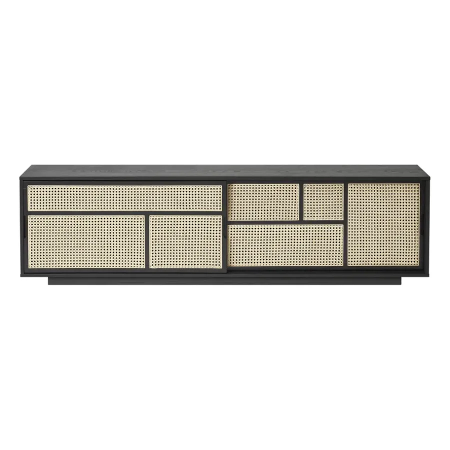 Design House Stockholm Air dressoir low, zwart, rotan< Tv- & Mediameubels|Ladekasten & Dressoirs