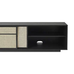 Design House Stockholm Air dressoir low, zwart, rotan< Tv- & Mediameubels|Ladekasten & Dressoirs