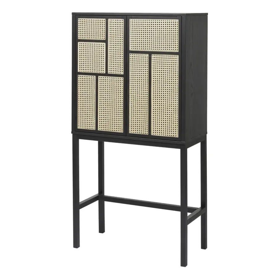 Design House Stockholm Air vitrinekast, zwart, rotan< Kasten & Vitrines