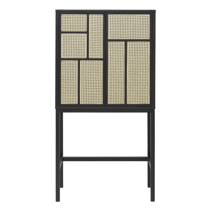 Design House Stockholm Air vitrinekast, zwart, rotan< Kasten & Vitrines