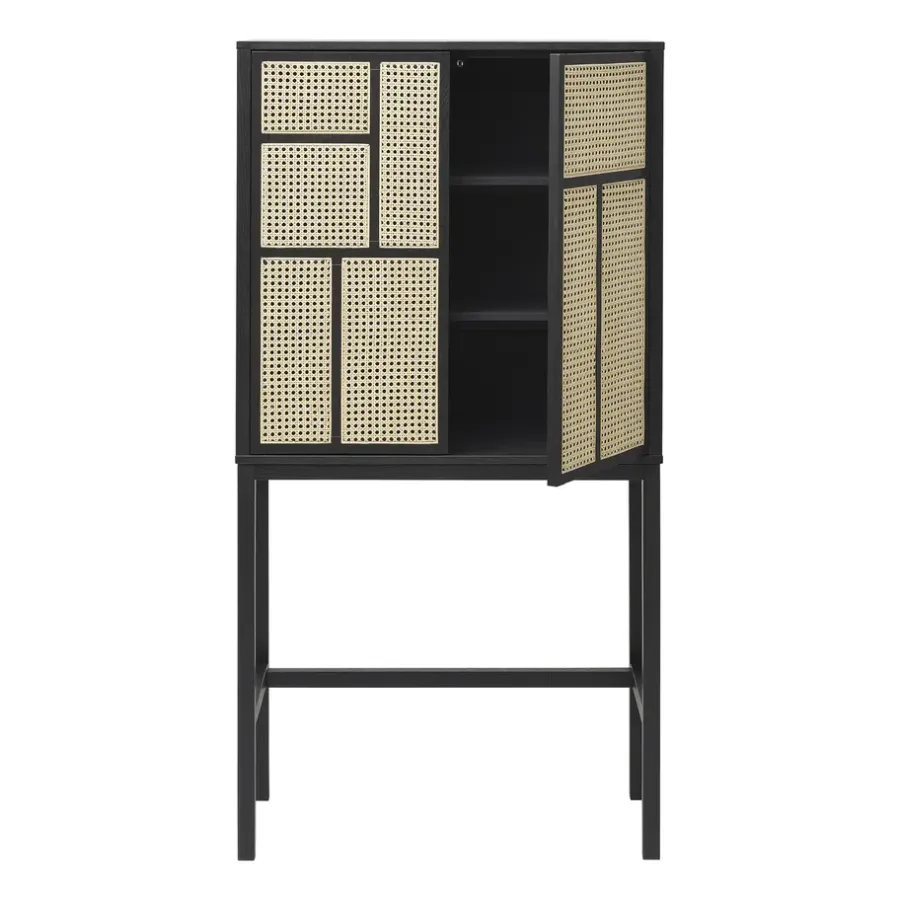 Design House Stockholm Air vitrinekast, zwart, rotan< Kasten & Vitrines