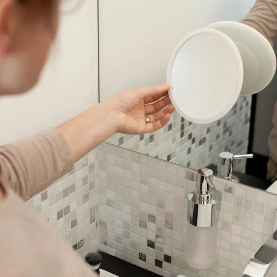 Bosign AirMirror make-up spiegel x15 afneembaar met zuignap, Ø16,5 cm< Tafelspiegels
