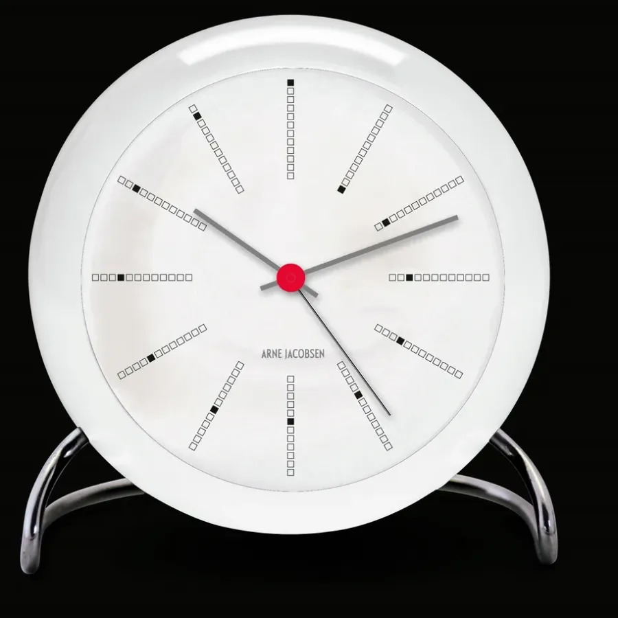Arne Jacobsen Clocks AJ Bankers tafelklok, wit< Tafelklokken