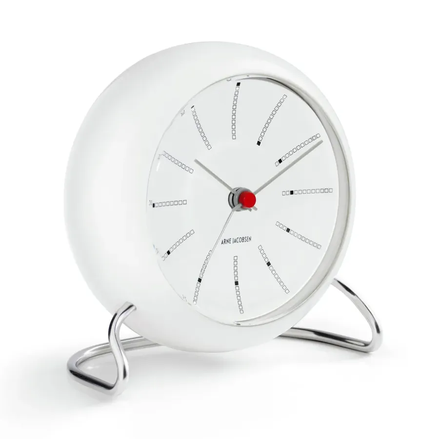 Arne Jacobsen Clocks AJ Bankers tafelklok, wit< Tafelklokken