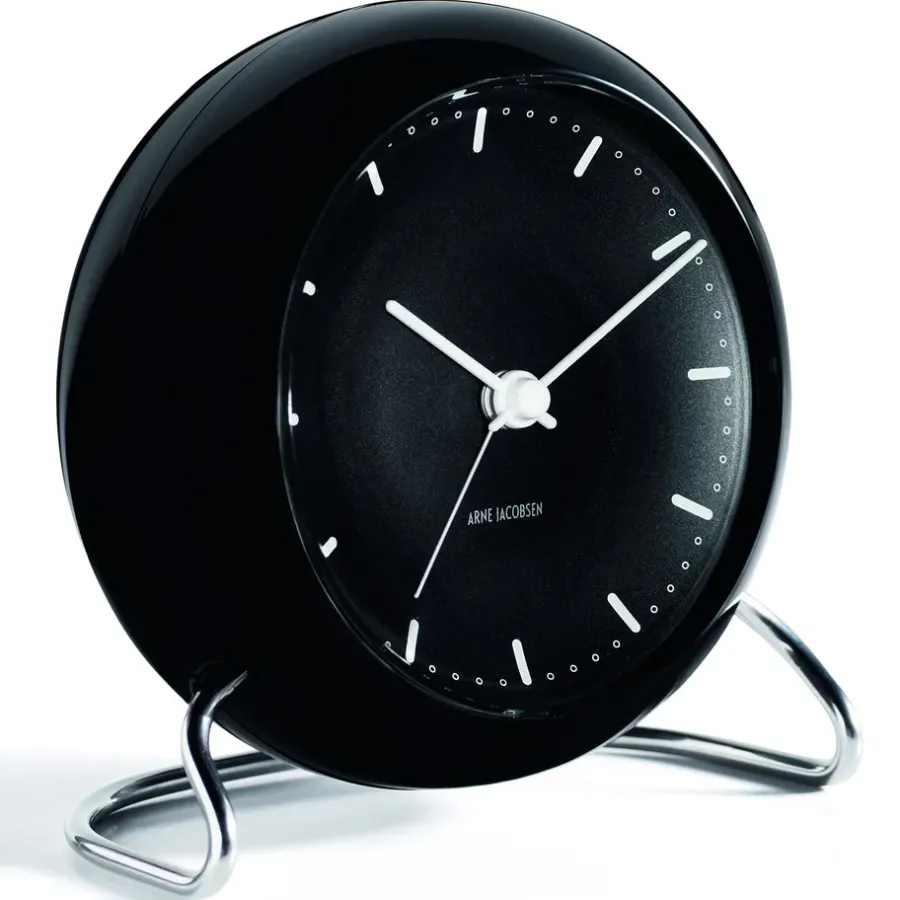 Arne Jacobsen Clocks AJ City Hall tafel klok, zwart< Tafelklokken