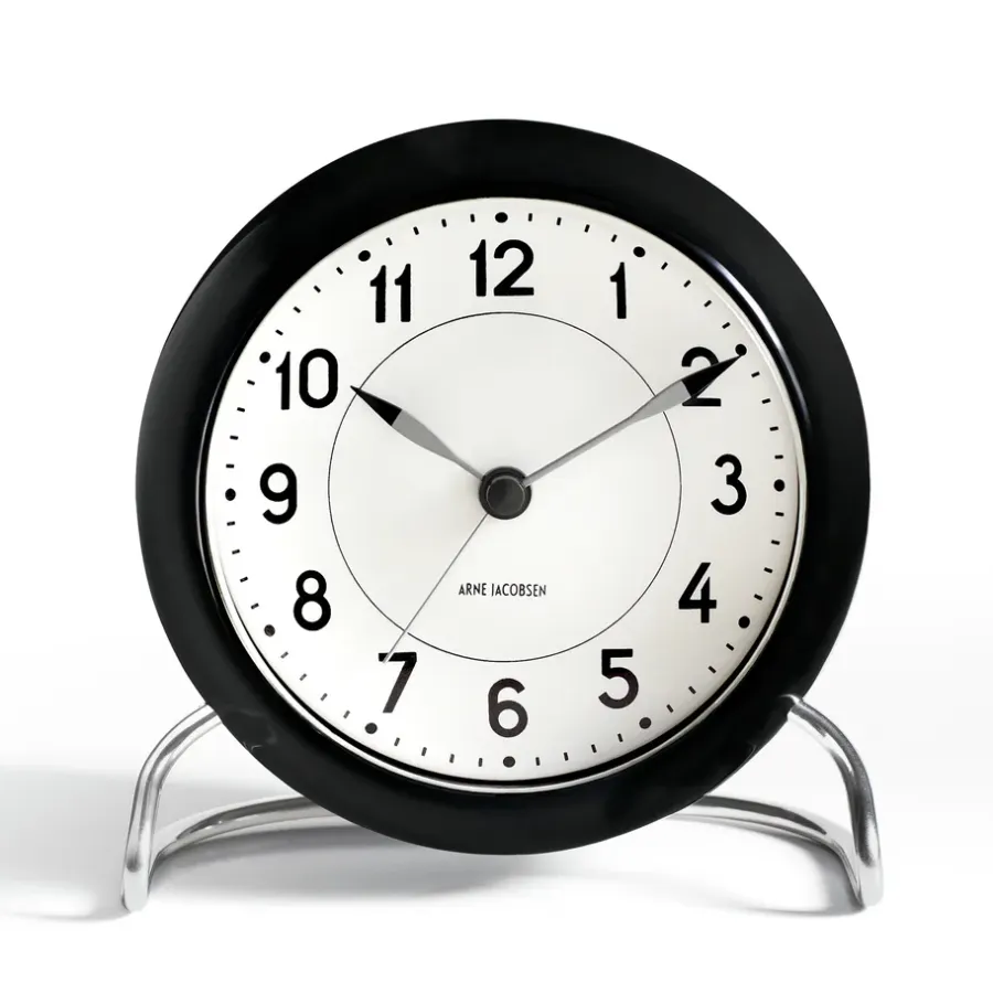 Arne Jacobsen Clocks AJ Station tafel klok, zwart< Tafelklokken