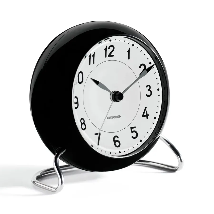 Arne Jacobsen Clocks AJ Station tafel klok, zwart< Tafelklokken