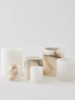 Tell Me More Alabaster sfeerlicht, Wit-beige, M 14 cm< Kaarsenhouders & Kaarsenborden