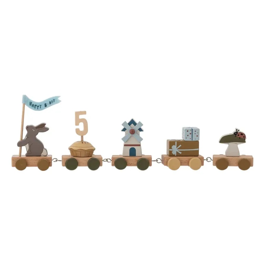 Bloomingville Alfi verjaardagstrein 39 cm, Bruin< Kinderkamer Interieuraccessoires|Kinderkamer Interieuraccessoires