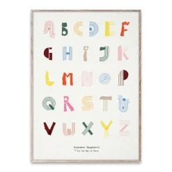 Paper Collective Alphabet Spaghetti ENG Multi-colour poster , 50x70 cm< Posters|Kinderkamer Interieuraccessoires