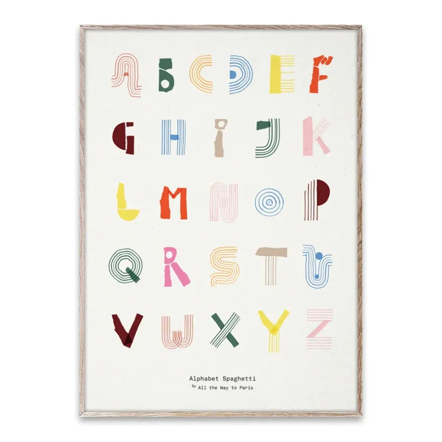 Paper Collective Alphabet Spaghetti ENG Multi-colour poster , 50x70 cm< Posters|Kinderkamer Interieuraccessoires