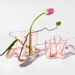 Iittala Alvar Aalto vaas zalmroze, 160 mm.< Vazen