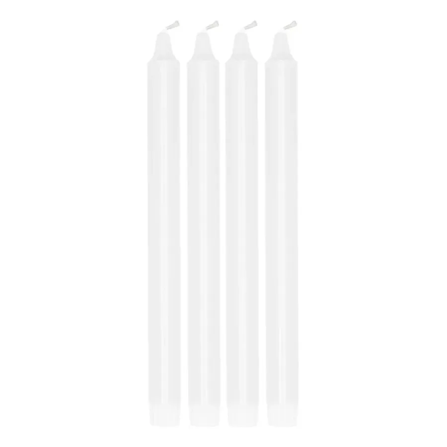 Scandi Essentials Ambiance dinerkaarsen 4-pack 27 cm, White< Kaarsen