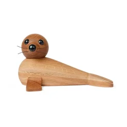 Spring Copenhagen Anaana zeehond decoratie 17 cm, Eikenhout< Houten Beelden