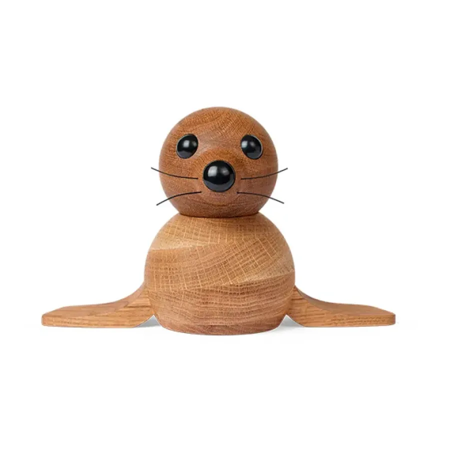 Spring Copenhagen Anaana zeehond decoratie 17 cm, Eikenhout< Houten Beelden