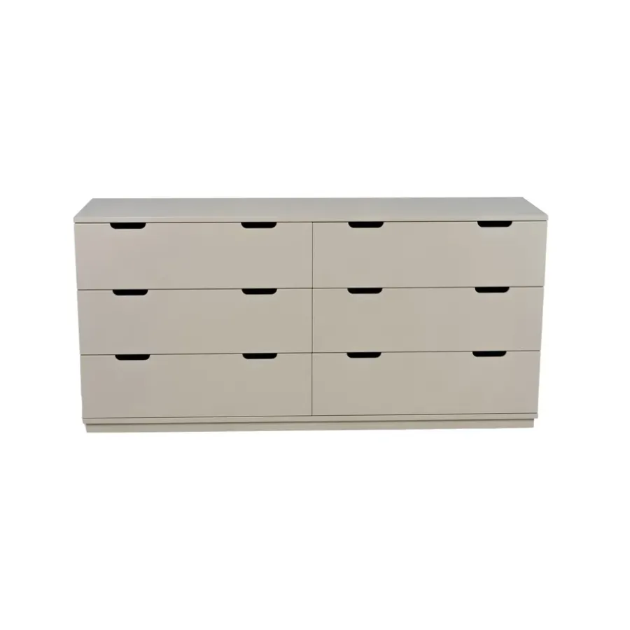 Mavis Aoko ladekast dubbel 6 lades, Beige< Ladekasten & Ladeblokken