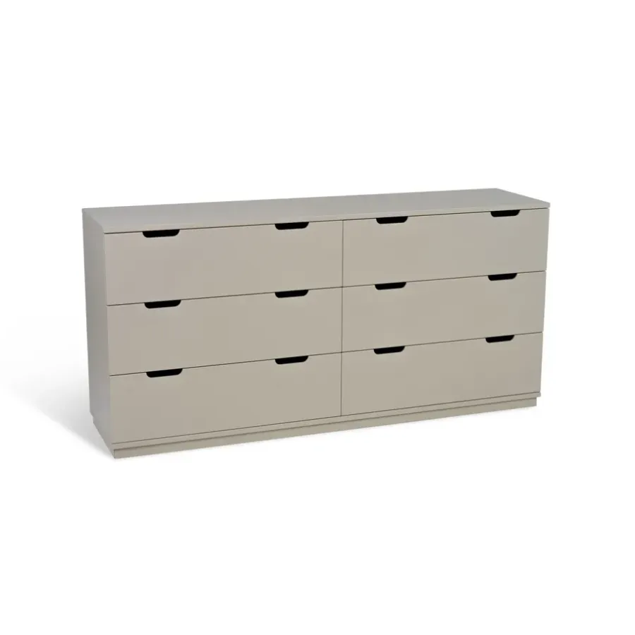 Mavis Aoko ladekast dubbel 6 lades, Beige< Ladekasten & Ladeblokken