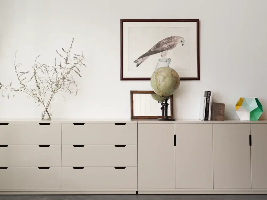 Mavis Aoko ladekast dubbel 6 lades, Beige< Ladekasten & Ladeblokken
