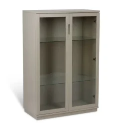 Mavis Aoko vitrinekast 120 cm, Beige< Kasten & Vitrines