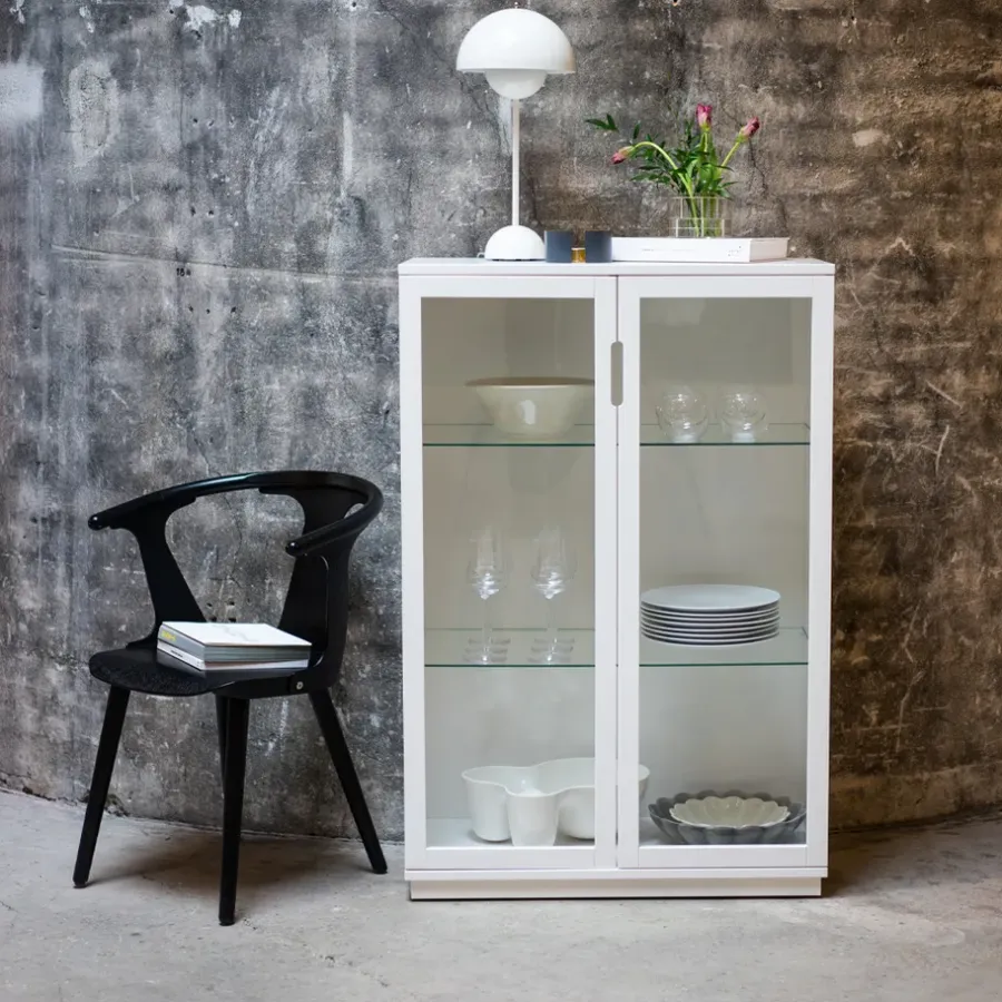 Mavis Aoko vitrinekast 120 cm, Witlak< Kasten & Vitrines