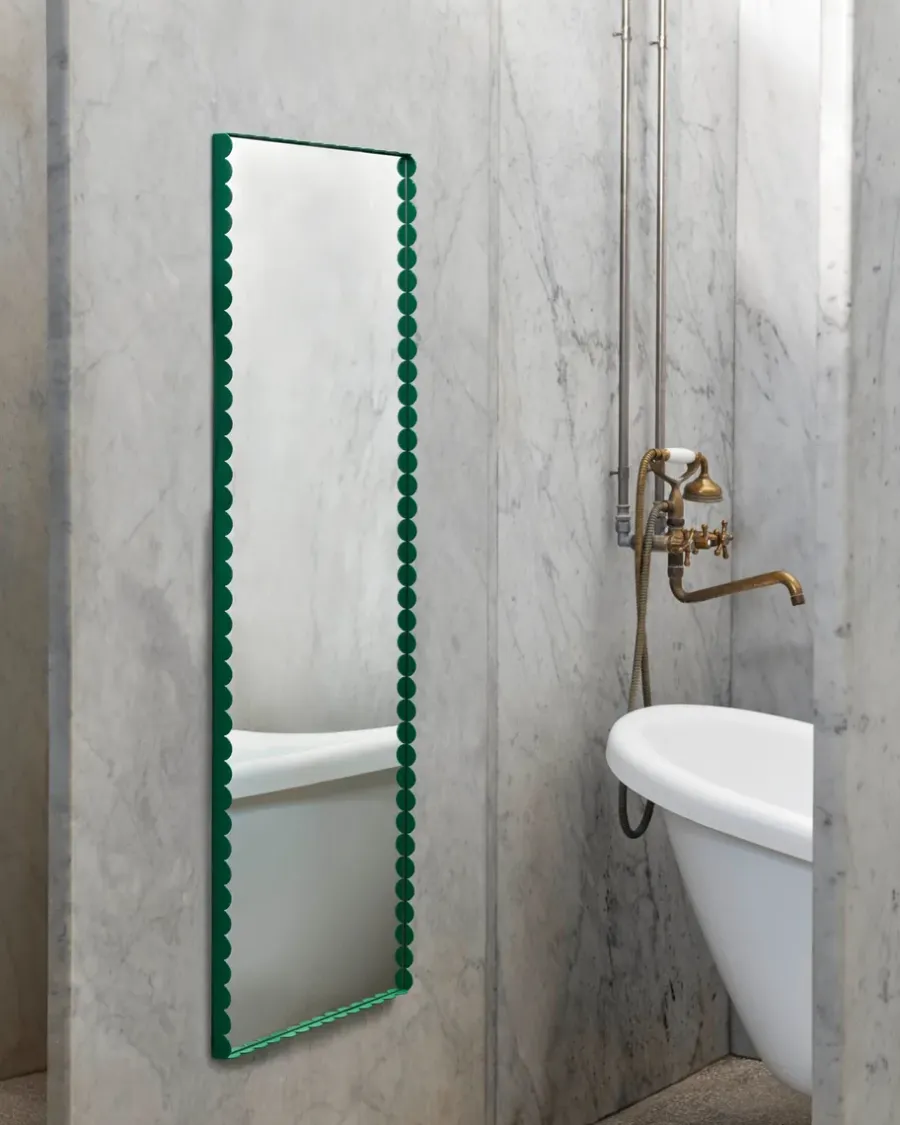 HAY Arcs Mirror Rectangle M spiegel 50x133,5 cm, Green< Wandspiegels