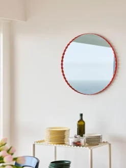HAY Arcs Mirror spiegel Ø60 cm, Red< Ronde Spiegels|Wandspiegels