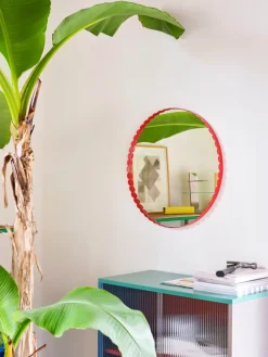 HAY Arcs Mirror spiegel Ø60 cm, Red< Ronde Spiegels|Wandspiegels