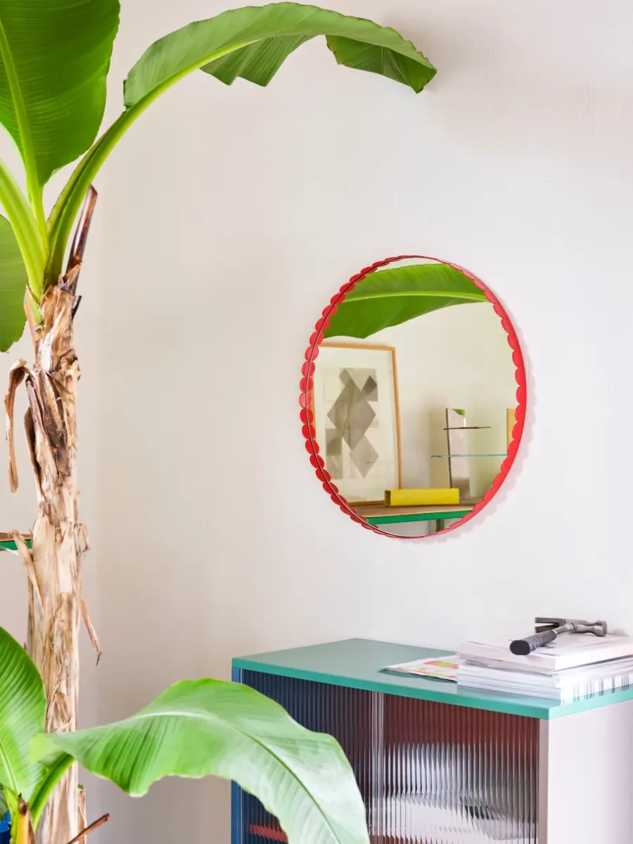 HAY Arcs Mirror spiegel Ø60 cm, Red< Ronde Spiegels|Wandspiegels