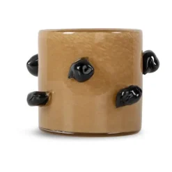 Byon Arlo kaarsenhouder XS Ø10 cm, Beige-zwart< Kaarsenhouders & Kaarsenborden