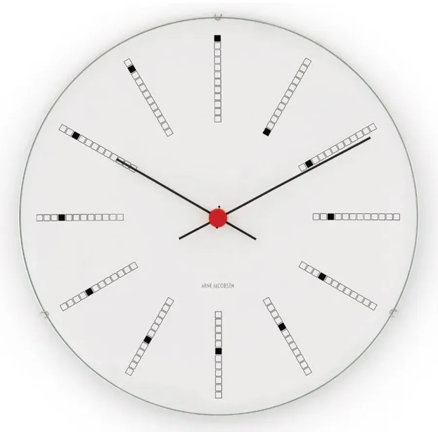 Arne Jacobsen Clocks Arne Jacobsen Bankers klok, Ø 29 cm.< Wandklokken