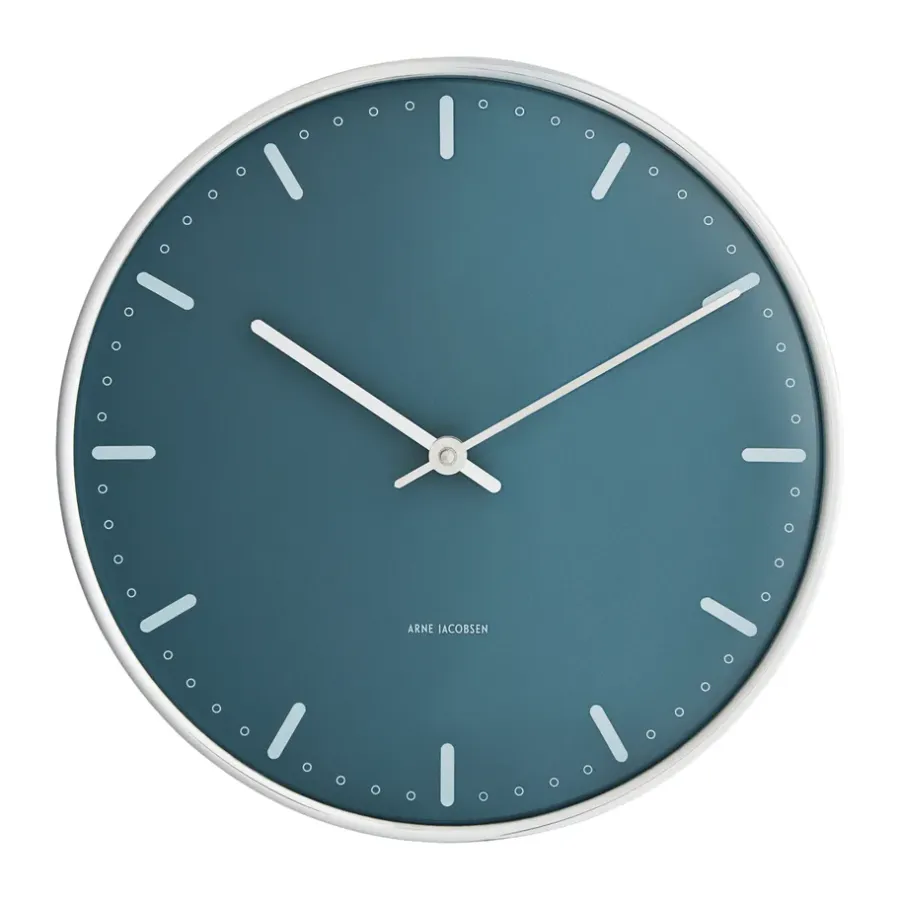 Arne Jacobsen Clocks Arne Jacobsen City Hall klok, Blauw, Ø29 cm< Wandklokken