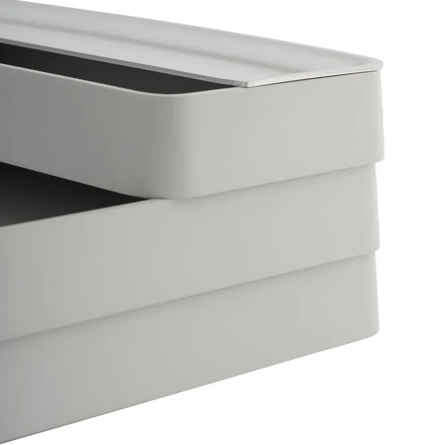 Muuto Arrange Desktop deksel 8x24 cm, Aluminium< Opbergmanden