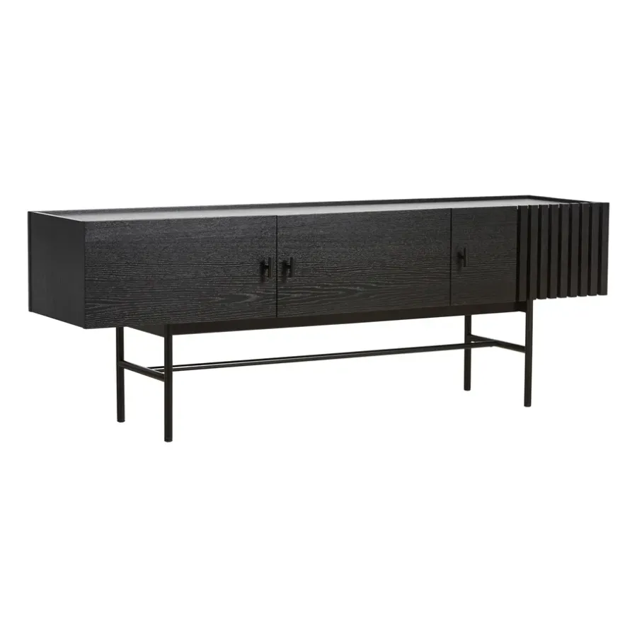 Woud Array bijzettafel laag, 150 cm, Zwartgeschilderd eikenhout< Tv- & Mediameubels|Ladekasten & Dressoirs