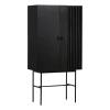 Woud Array kastje, 80 cm, Zwartgeschilderd eikenhout< Kasten & Vitrines