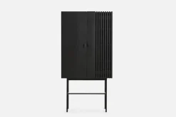 Woud Array kastje, 80 cm, Zwartgeschilderd eikenhout< Kasten & Vitrines