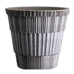 Bergs Potter Atlas raw bloempot met schotel, Grey, Ø21 cm< Bloempotten