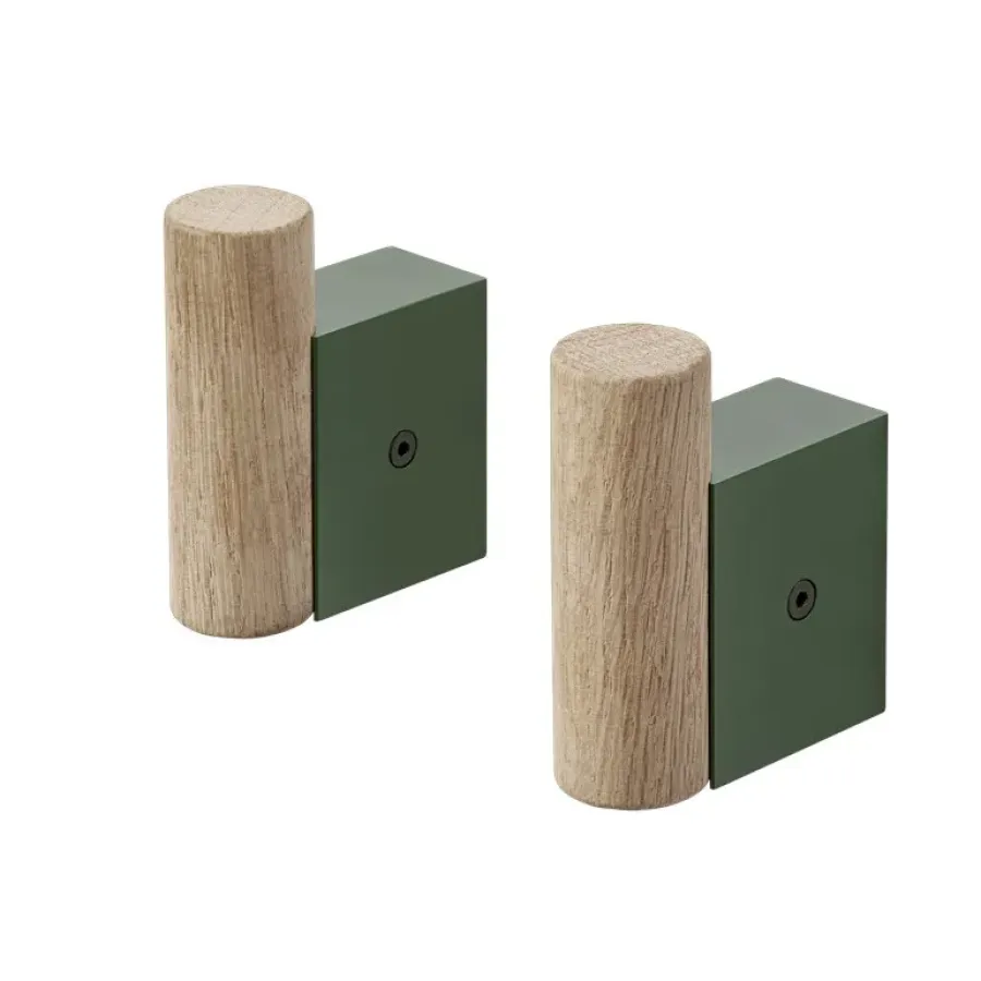 Muuto Attach haak 2-pack, Oak-dark green< Haken & Hangers