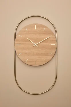 Andersen Furniture A-Wall wandklok 41x76 cm, Oak-brass< Wandklokken