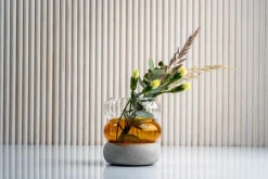 Muurla Bagel vaas/waxinelichtjeshouder 12 cm, Amber< Vazen
