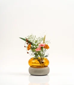 Muurla Bagel vaas/waxinelichtjeshouder 12 cm, Amber< Vazen